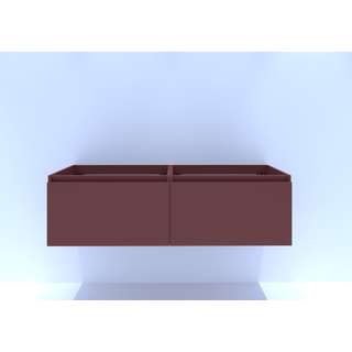 HR badmeubelen Matrix Meuble sous lavabo - 140x44,8x40cm - 2 tiroirs - sans poignée avec bande de prise - terra mat