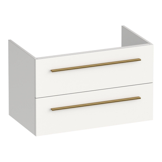 BRAUER Trust meuble sous lavabo 80 excl. poignées à poser 2 tiroirs softclose et 1 découpe pour le siphon - mat blanc