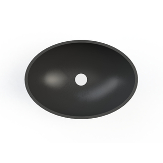 Arcqua Prince lavabo 49x34cm ovale marbre noir mat