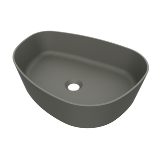 Arcqua Rocker vasque - 50x37x13cm - à poser - droite - organique - marbre coulé béton mat