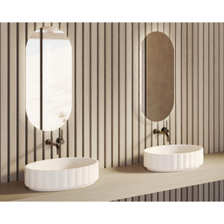 Riho Catching Waves vasque - 61x38cm - solid surface - ovale - mat blanc