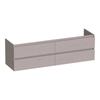 BRAUER Joy meuble sous lavabo 160 4 tiroirs softclose - sans poignée - 2 découpes pour siphon - Timber Greige