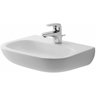 Duravit D-code Lave-main 34cm 1 trou de robinet rectangulaire céramique blanc