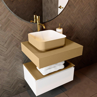 Mondiaz TOP 51 Plan sous vasque - 40x51x12cm - compatible comme plan de meuble - solid surface - Oro