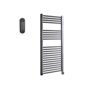 Sanicare HVS Radiateur électrique - 111,8x60cm - 730W - avec télécommande - thermostat - noir - en bas à droite - gunmetal (anthracite)