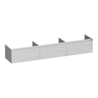 BRAUER Embrace Wavy meuble sous lavabo 220 avec 3 tiroirs softclose - sans poignée - 0 découpes pour siphon - Forest Seashell