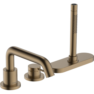 Hansgrohe Tecturis Robinet de bord de baignoire 3 trous et sbox bronze brossé