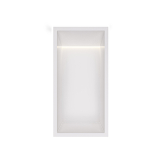 Hotbath &MORE Boîte encastrée ou niche encastrée 30x15x10cm avec LED IP44 Mat blanc