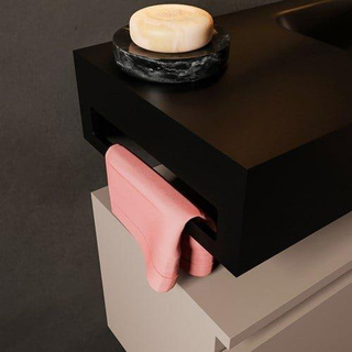 Mondiaz Easy Handdoekhouder - verticaal - 40cm - voor vriihangende wastafel - zijkant links