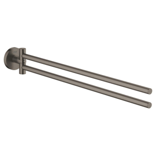 GROHE Essentials Porte-serviettes - 45cm - double - pivotant - graphite dur brossé
