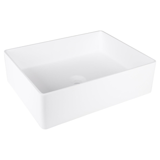 Differnz Solid Waskom 48.5x38x14cm Solid Surface Rechthoek Mat Wit TWEEDEKANS