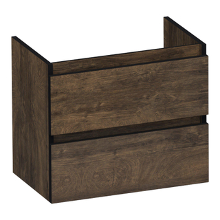 BRAUER Joy Edge wastafelonderkast ondiep 60 2 softclose lades - greeploos - 1 sifon uitsparing - Grove