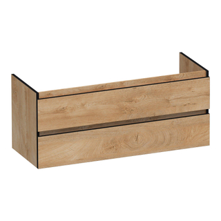 BRAUER Joy Edge wastafelonderkast 120 2 softclose lades - greeploos - 2 sifon uitsparingen - Forest Tan