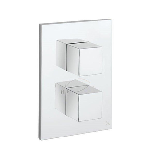 Crosswater WaterSquare Mitigeur douche thermostatique encastrable avec 3 sorties Chrome