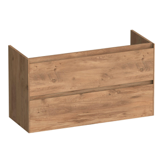 BRAUER Inspire wastafelonderkast ondiep 100 2 softclose lades - greeploos - 1 sifon uitsparing - Chateau