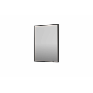 INK SP19 miroir - 60x4x80cm rectangulaire dans cadre en acier incl dir LED - chauffage - changement de couleur - dimmable et interrupteur - métal brossé noir
