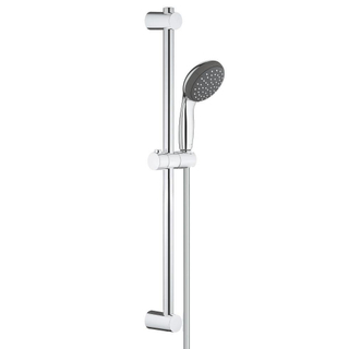 GROHE Vitalo Start 100 ensemble de douche - 60cm - douchette ronde - 1 type de jet - flexible de douche lisse - chrome/noir