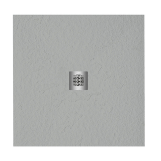 ZEZA Grade douchevloer - 90x90cm - antislip - antibacterieel - mineraalmarmer - vierkant - mat perla (lichtgrijs)