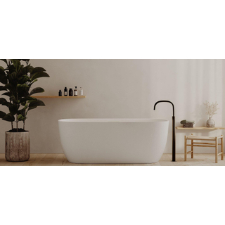 Ideavit Archtec Baignoire îlot - 170x80x63cm - texture rocheuse - trop-plein - pieds réglables - blanc