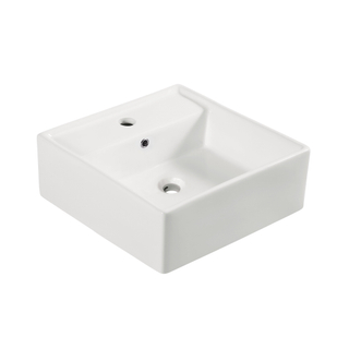 Wiesbaden Larx vasque carrée 41 x 41 x 15 cm céramique brillant blanc