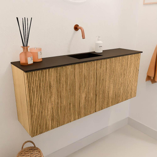 Mondiaz JOYA 100cm meuble de toilette - couleur Oak - Vasque FAYE position Milieu Sans trou de robinet couleur Urban.