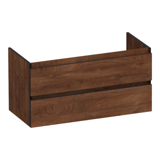 BRAUER Joy Edge wastafelonderkast 100 2 softclose lades - greeploos - 1 sifon uitsparing - Forest Cacao
