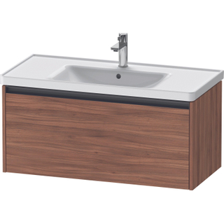 Duravit Ketho 2 wastafelonderbouwkast met 1 lade 98.4x45.5x44cm met greep antraciet noten mat