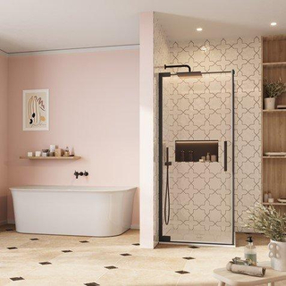 Crosswater Asura panneau latéral pour porte pivotante - 80cm - noir mat