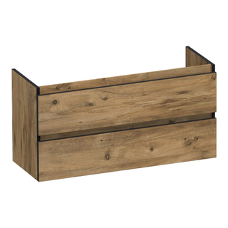 BRAUER Joy Edge wastafelonderkast ondiep 100 2 softclose lades - greeploos - 1 sifon uitsparing - Chateau