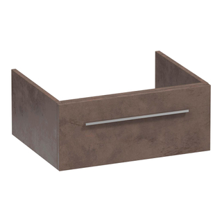 BRAUER sharp meuble sous-vasque 60x46x25cm 1 tiroir à fermeture douce sans poignée avec 1 niche de siphon mfc rusty