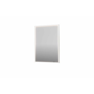 INK SP19 spiegel - 60x4x80cm rechthoek in stalen kader incl dir LED - verwarming - color changing - dimbaar en schakelaar - mat wit