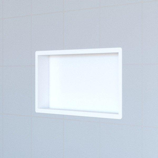 Saniclass Hide Niche de salle de bains 30x60x10cm inox avec bride d'installation Blanc