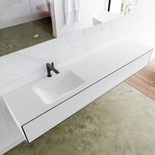 Mondiaz Lagom Meuble avec 2 tiroirs 200x30x45cm vasque Cloud gauche 1 trou de robinet Solid Surface Urban