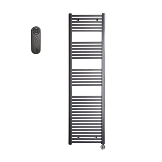 Sanicare HVS Elektrische Radiator - 172x45cm - 920W - met afstandsbediening - thermostaat - chroom - rechtsonder - gunmetal (antraciet)