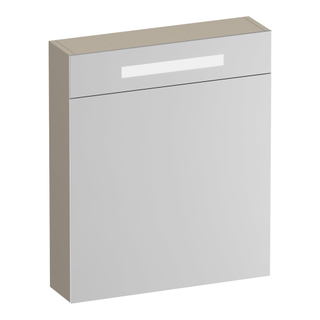 BRAUER Promise Deluxe armoire de toilette - 60x70x15cm - avec éclairage 1 porte miroir double face à droite mate beige