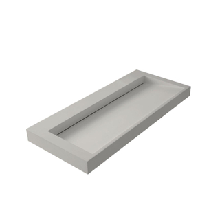 Thebalux Type Glacier Vasque 100x46x8cm sans trou de robinet 1 vasque rectangulaire Solid Surface gris mat