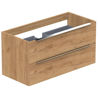 Thebalux onderkast type2 100cm 2x lade opbouwgreep Noëlla 1x uitsparing incl witte sifonset