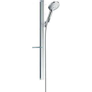 Hansgrohe Raindance Select S Unica Ensemble de douche - barre coulissante - Raind. Select S 120 douchette 3 jets EcoSmart porte-savon - 90cm - flexible de douche 160cm - chrome