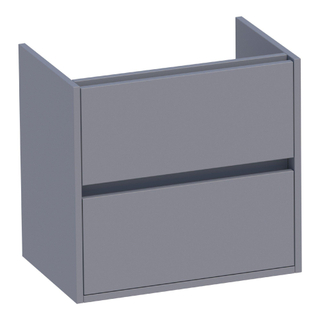 BRAUER Adore meuble sous lavabo peu profond - 60x39x55cm - 2 tiroirs à fermeture douce - sans poignée - 1 découpe pour le siphon - gris mat