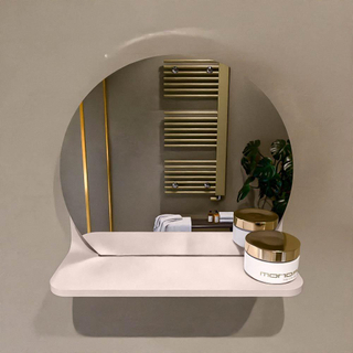 Miroir de salle de bain Mondiaz SPOT - rond 30cm - plan de miroir - couleur Rosee