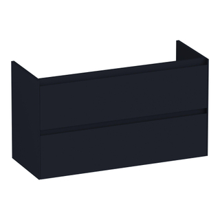 BRAUER Inspire wastafelonderkast ondiep 100 2 softclose lades - greeploos - 1 sifon uitsparing - mat zwart