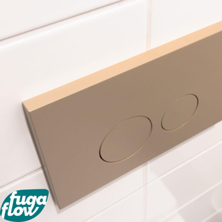 FugaFlow Efficiente Press Bedieningsplaat - bedieningspaneel voor Geberit UP320 inbouwreservoir - dualflush - ronde knoppen - kunststof taupe -