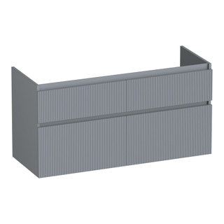BRAUER Delight Wavy wastafelonderkast 120 4 softclose lades - greeploos - 2 sifon uitsparingen - mat grijs