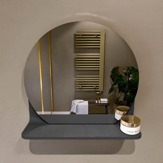Miroir de salle de bain Mondiaz SPOT - rond 40cm - plan de miroir - couleur Gris Foncé
