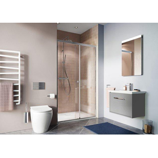 Crosswater Clear 6 schuifdeur - 150x195cm - 8mm - helder veiligheidsglas - zilver profiel