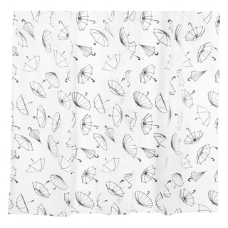 Differnz Rideau de douche Swipe Polyester 180x200cm Blanc/ Noir