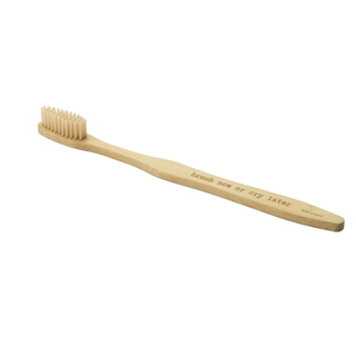 Wellmark Brosse à dents bambou texte BRUSH NOW OR CRY LATER