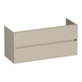 BRAUER Adore Wavy wastafelonderkast 120 2 softclose lades - greeploos - 2 sifon uitsparingen - mat beige
