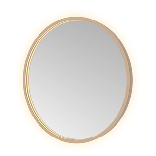 Hotbath &MORE Spiegel Round direct en indirect LED spiegelverwarming dimbaar met afstandsbediening Geborsteld koper PVD