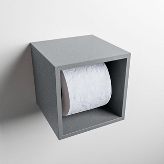 Mondiaz EASY Porte-papier toilette - CUBE 168 - 16x16x16cm - solid surface - Plata